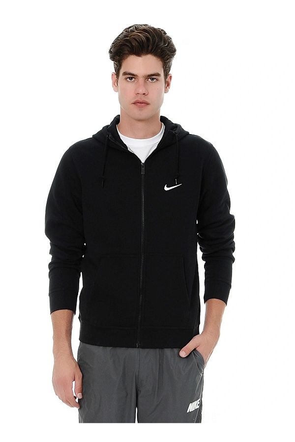 Nike Club Fz Hoody Swoosh Black Men s Sports Sweatshirt611456 010 Trendyol