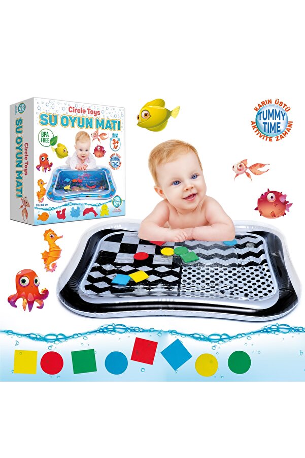 Circle Toys Bebek Su Matı Tummy Time Aktivite Oyuncağı Su Havuzu