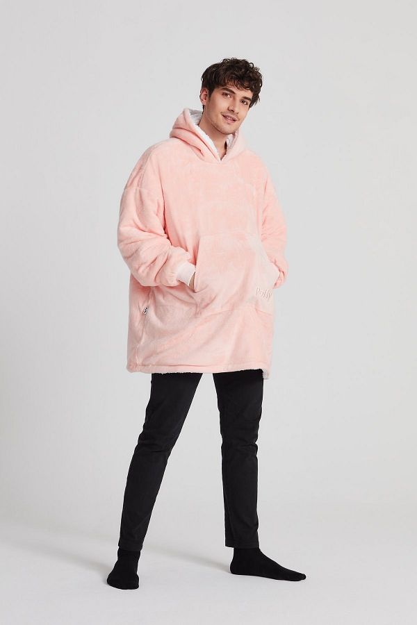 POFFY Oversize Wearable Blanket One Size Very Comfortable Unisex Hoodie Plush Hooded Sweatshirt Trendyol