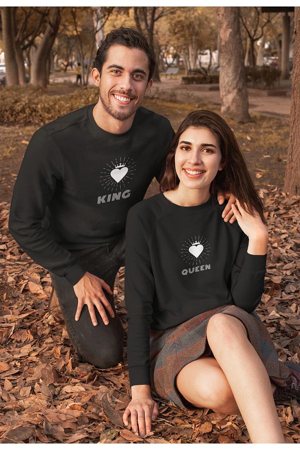 Edizen Dear Combination King queen Oversize Super Premium Sweatshirt Trendyol
