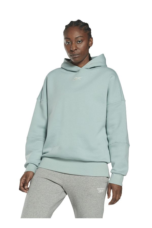 Reebok Gray Hooded Collar Oversize Women s Sweatshirt Hm5090 S Recycle Trendyol