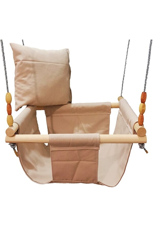 bibebe Ahşap Bebek Çocuk Salıncağı Beşiği