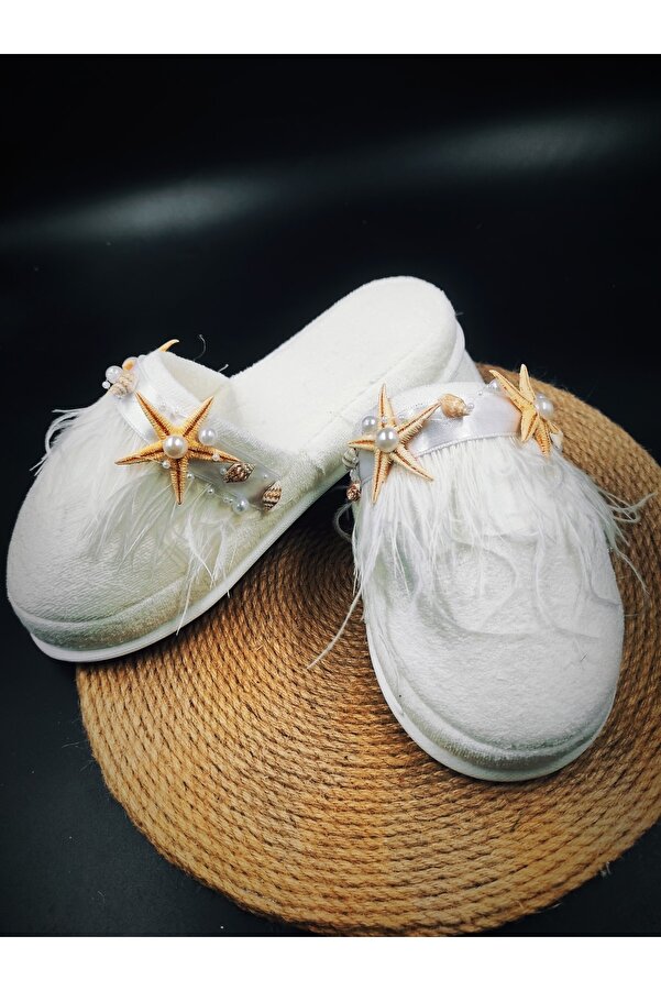 Elzem Tasarım Hediyelik Deniz Yıldızı Anne Taç Terlik Erkek Bebek Prens Taç Lohusa Seti