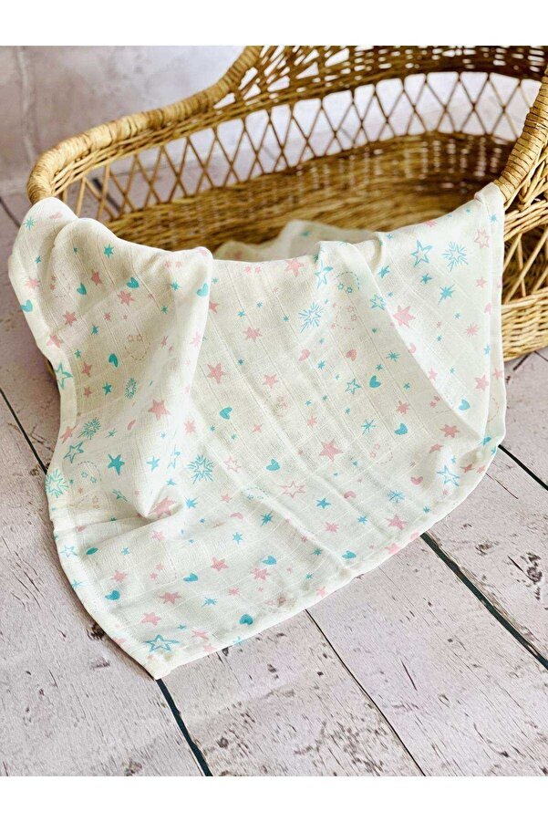 JUNİPERUS %100 Bambu Çok Amaçlı Müslin Bezi Örtü Battaniye 80x80