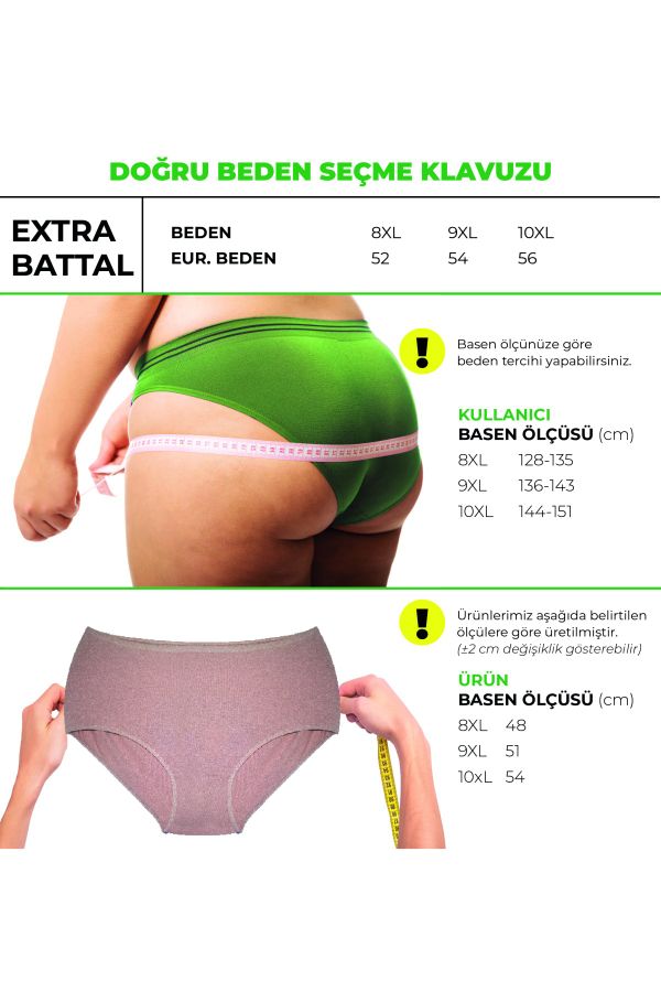 ALYA UNDERWEAR Women's Plus Size Panties Oversized Full Brief (8xl, 9xl,  10xl) 5 Different Colors in 1 Package - Trendyol