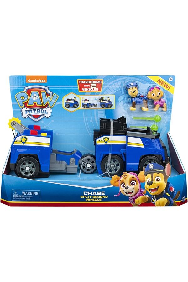 PAW PATROL-Chase Split 2 in 1 Transformable Vehicles 20122545 1