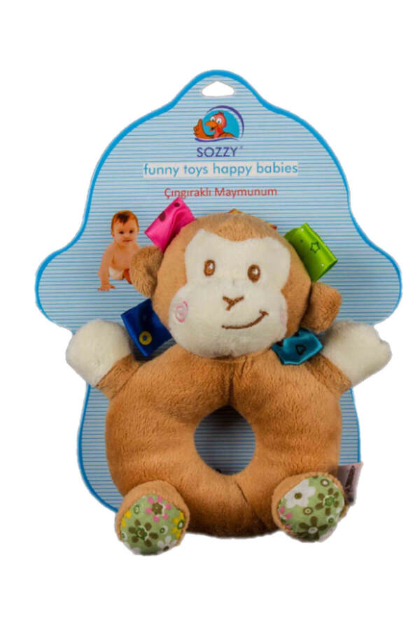 Sozzy Toys Çıngıraklı Maymunum - Yuvarlak Kahverengi-szy106