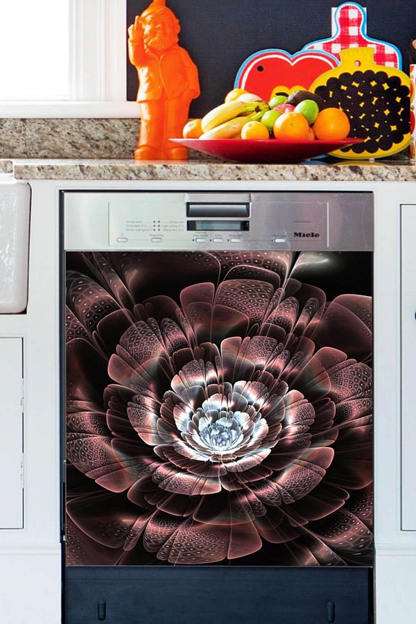 Tilki Dünyası-Flower Magic Dishwasher Door Sticker 1