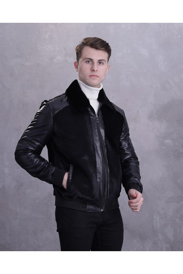CE YIL DER URUNLER Men s Genuine Snake Leather Coat Trendyol