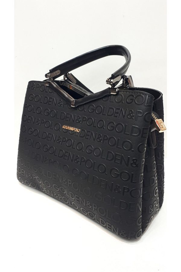 GOLDEN POLO Shoulder Bag Black Trendyol