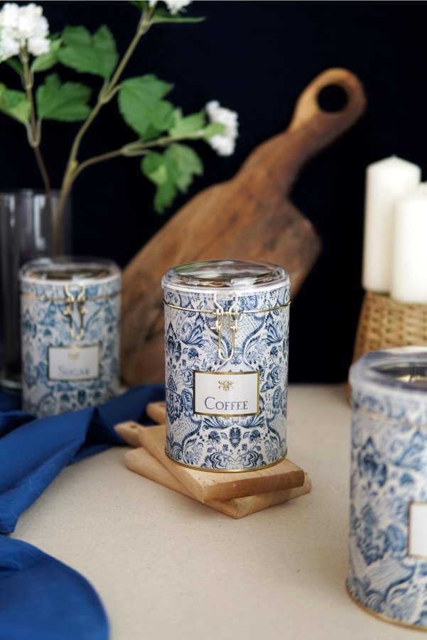 Evle Er117-y1 Azulejos Coffee Patterned Spice Jar 1.1 Lt