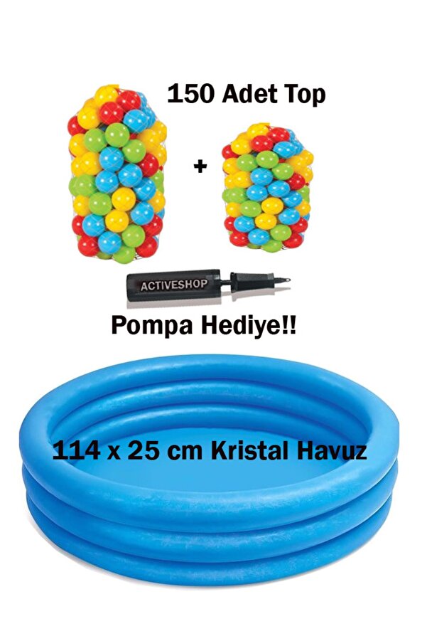 ACTIVESHOP 114 Kristal Havuz 150 Adet 6cm Top Ve Pompa Hediye !!!!