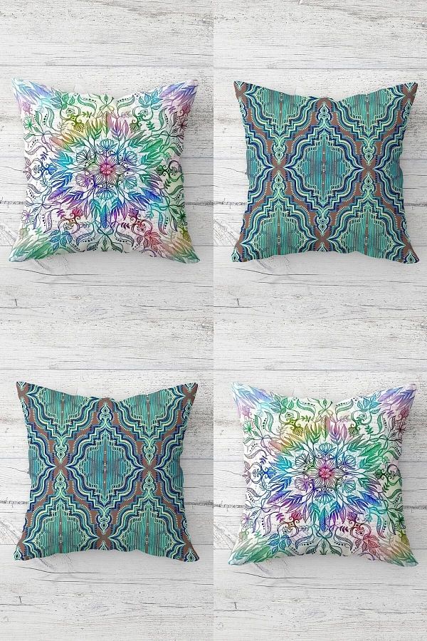 on the clouds-Ethnic Patterned and Colorful Hidden Zippered Throw Pillow Sofa Pillow Set - 4 Pieces 1