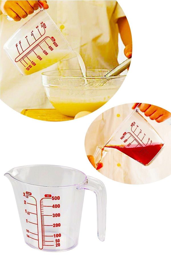 Hayveys-Transparent Measuring Cup with Handle and Scale 500 ml G-29 1
