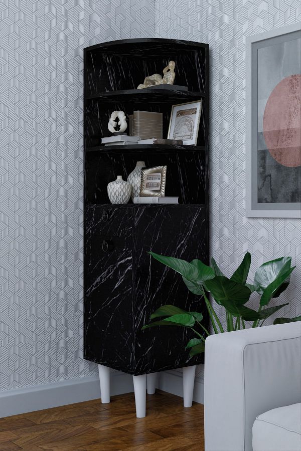 moka park avm-Corner Cabinet with 2 Doors and Compartments - Multi-Purpose Shelf 1