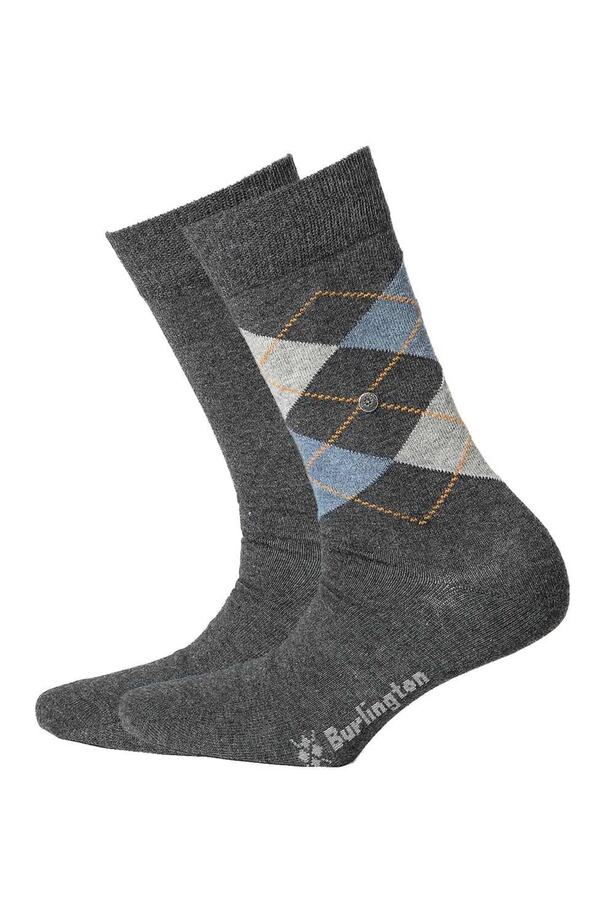 Burlington-Herren Socken Everyday 2er Pack - Rautenmuster, Uni, Onesize, 40-46 1