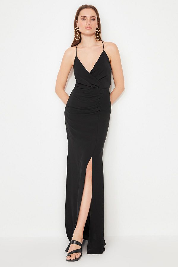 Trendyol Collection Evening Prom Dress Black Shift Trendyol