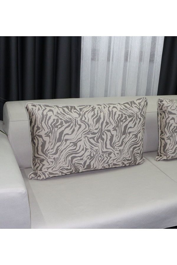 AYPETEKS-Brown Zebra Pattern Piping Back Throw-corner Sofa Throw-sofa/cedar Throw Pillow Cover 1