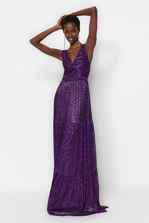 Abendkleid lila glitzer clearance