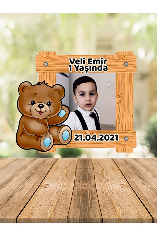 Melek Atölye Bebek Çocuk Doğum Günü Resimli Ahşap Magnet Teddy Ayıcık 12 Li