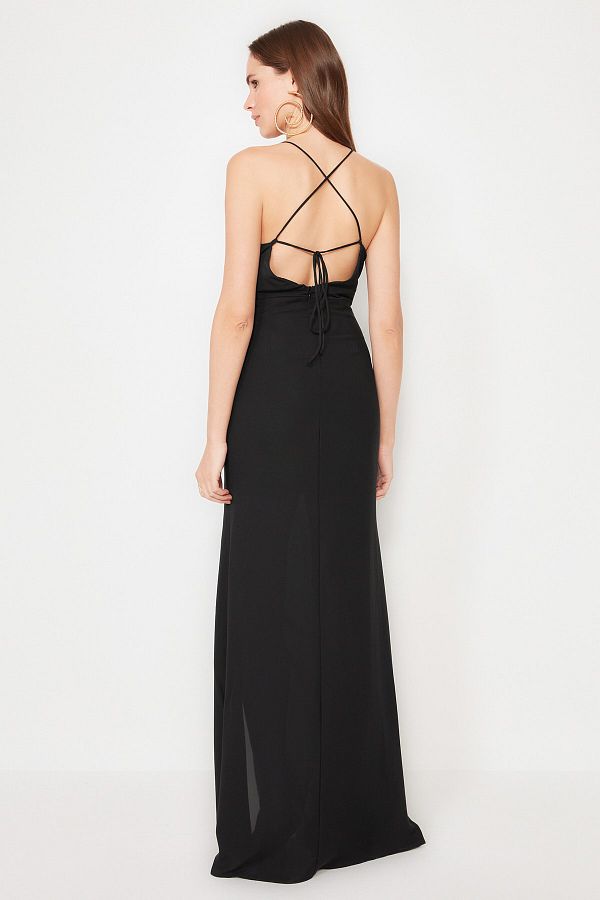 Trendyol Collection Evening Prom Dress Black Shift Trendyol