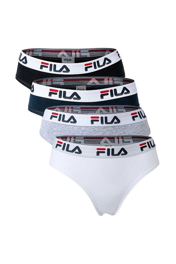 FILA-Damen Slip - 4er Pack Briefs, Logo-Bund, Cotton Stretch, einfarbig 1