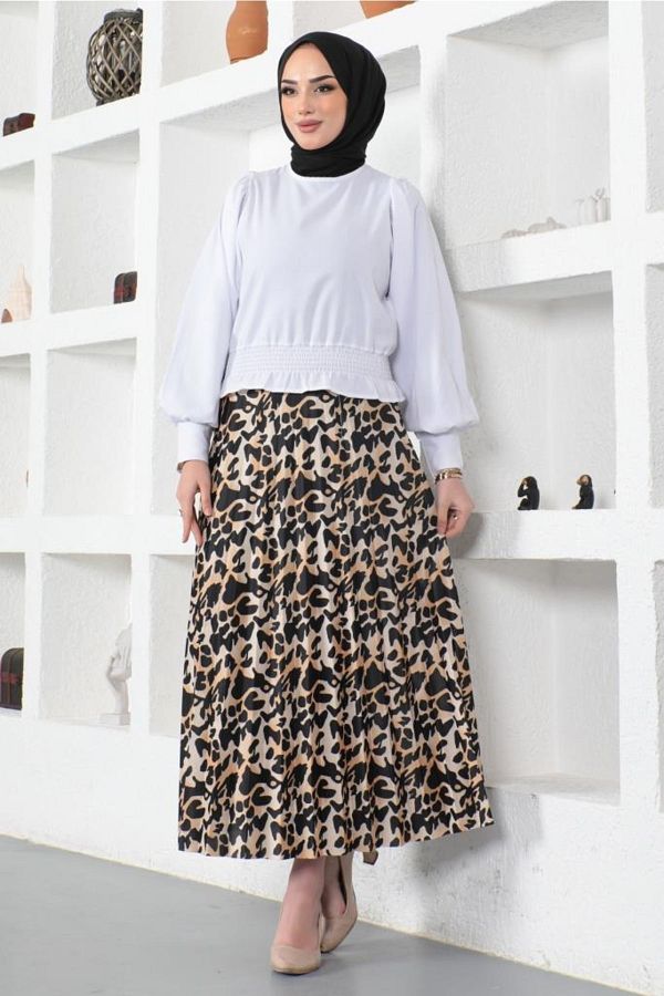 benguen-4540 Large Leopard Patterned Skirt Leopard 1