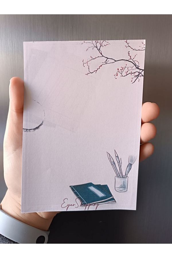 EyER Shoping-Figured A6 Check To Do List Memo Pad Design Notebook Powder 1