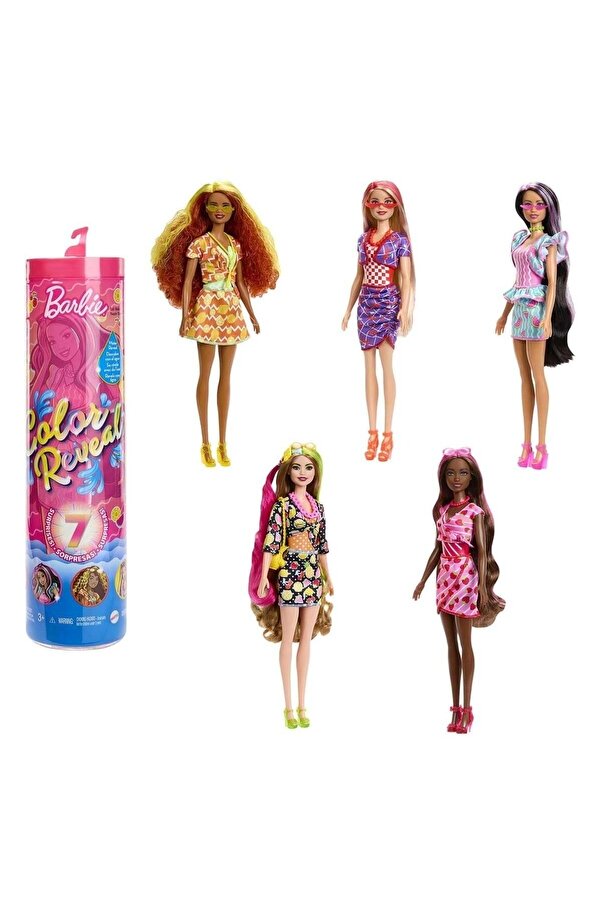 Barbie Hjx49 Barbie Cutie Reveal - Renk Değiştiren Sürpriz Barbie Meyve Deseni Elbiseli