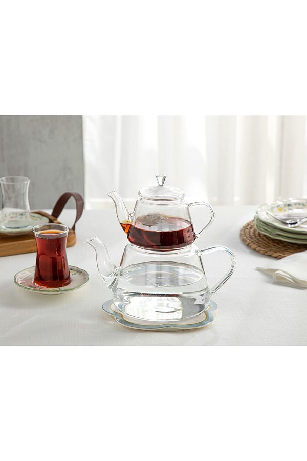 English Home-Ingenuo Borosilicate Midi Glass - Teapot 400 Ml+1300 Ml 1