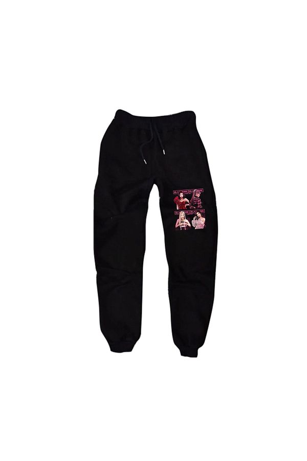 fame stoned Blackpink Kpop Black Pink Special Design Unisex Black Elastic Leg Sweatpants Trendyol