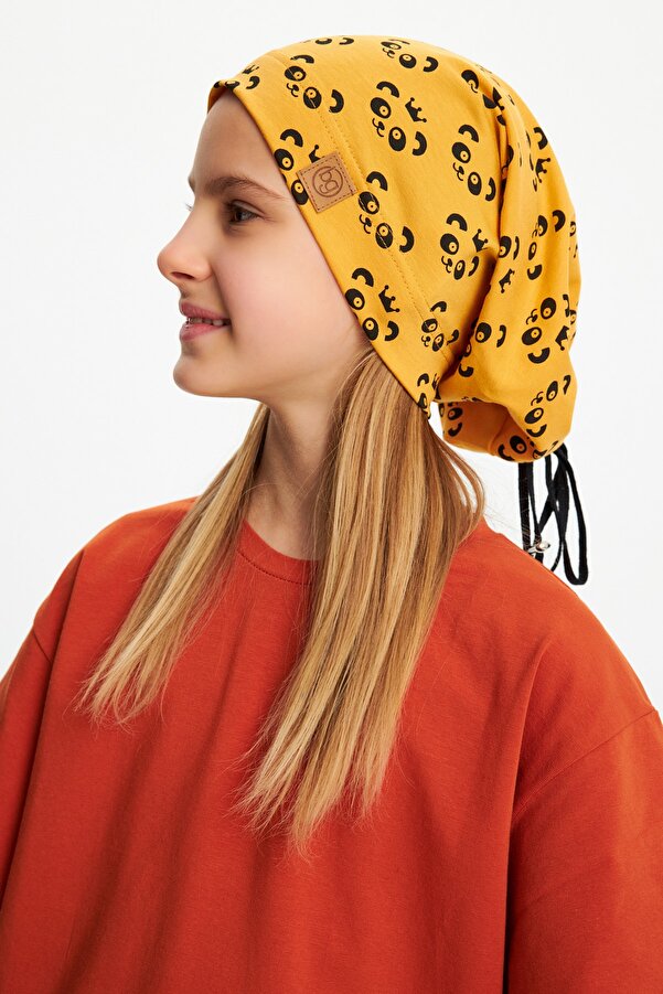 Babygiz Kız Bebek Çocuk Genç Panda Figürlü 4 Mevsim Şapka Bere %100 Pamuklu Penye