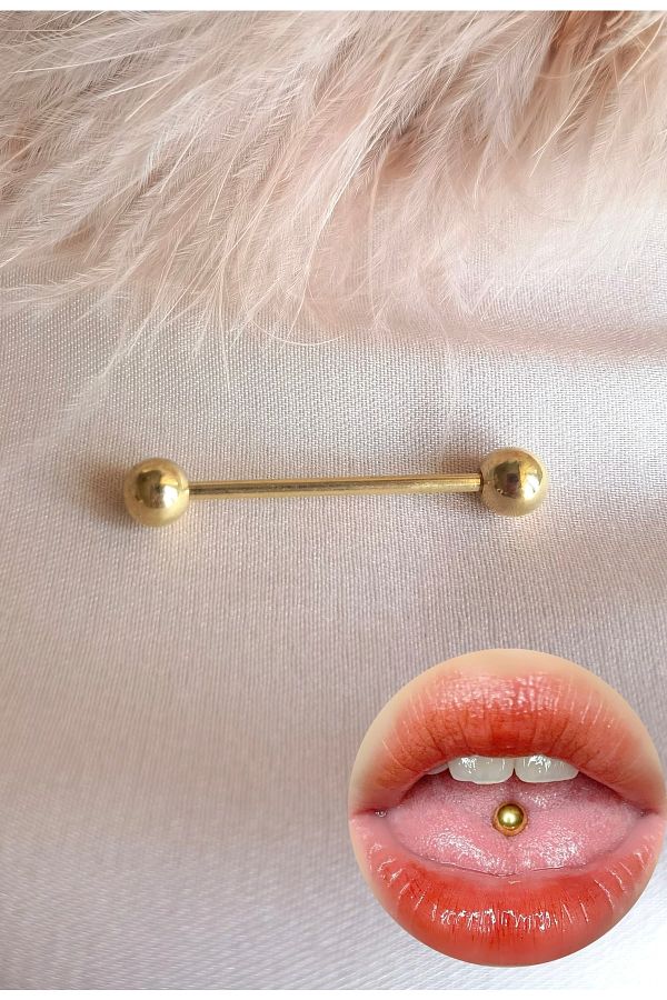 Solid gold tongue bar store