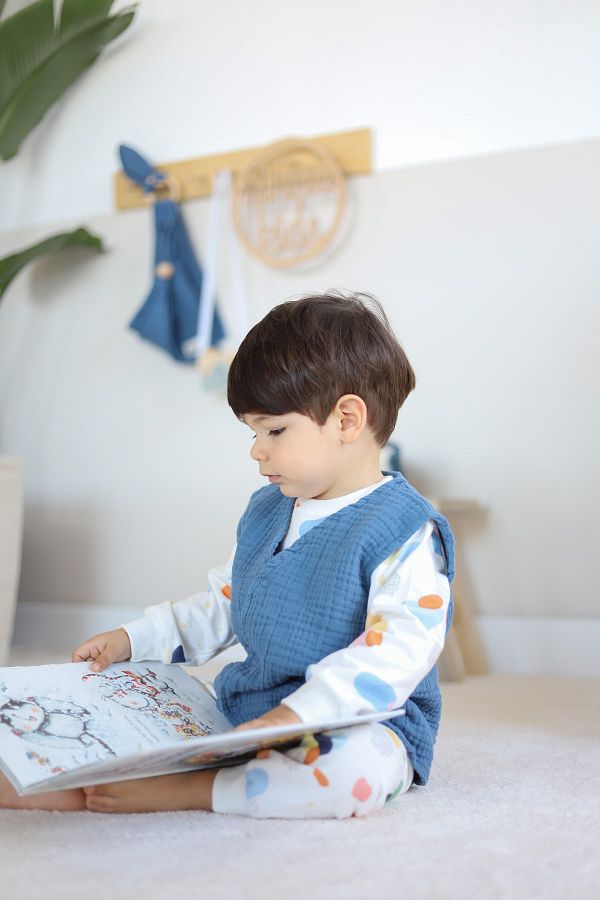 Ninna Kids-سترة موسلين متعددة للأطفال والرضع - نيلي 1