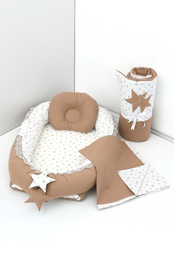Umaybebek 4 Parça - Babynest, Bebek Uyku Yatağı, Baş Yastık, Bebek Pikesi, Yorganı 0-2 Yaş - %100 Pamuk Kumaş