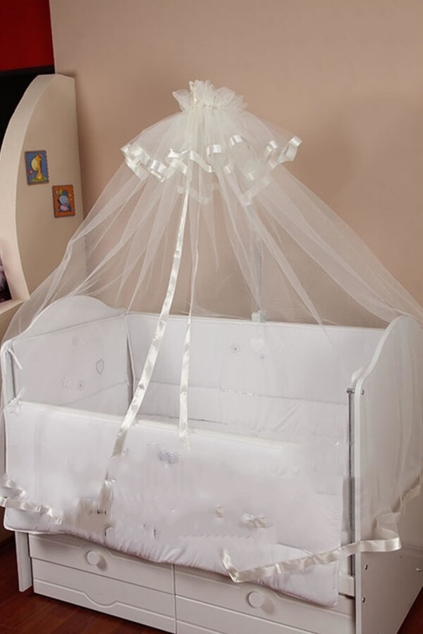 Tommybaby Saten Lüx Bebek Beşik Cibinlik & Demir Tam Takım