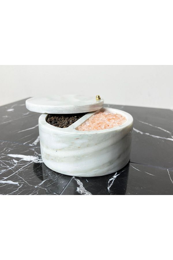 Modestmar Natural White Marble Bowl Spice Rack 2 Compartments Marble Spice Rack Marble Bowl Trendyol