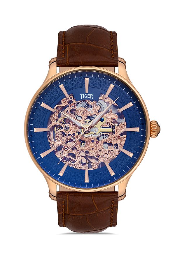 Tiger Automatic Analog Leather Cord Men s Wrist Watch Trendyol