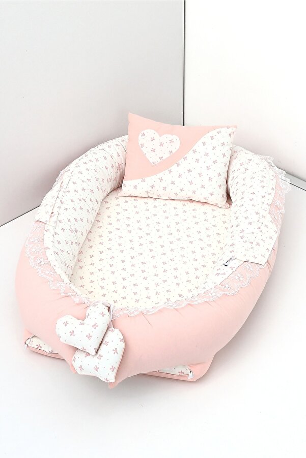 Umaybebek Babynest, Bebek Uyku Yatağı 0-2 Yaş - %100 Pamuk - Bebepembe