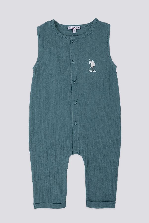 U.S. Polo Assn.-Sweet Soft Green Baby Rompers 1