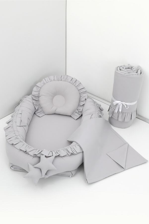 Umaybebek 4 Parça - Babynest, Bebek Uyku Yatağı, Baş Yastık, Bebek Pikesi, Yorganı 0-2 Yaş - %100 Pamuk Kumaş