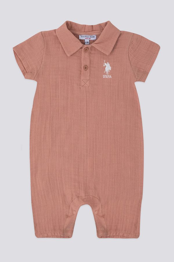 U.S. Polo Assn.-Us Polo Assn Baby Boy Brown Jumpsuit 1