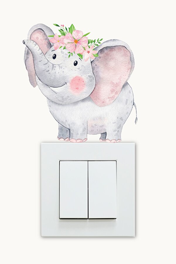 NeoPrint Renkli Çizim Şirin Hayvanlar Çocuk Odası Priz Sticker Duvar Anahtar Çerçeve Süsü