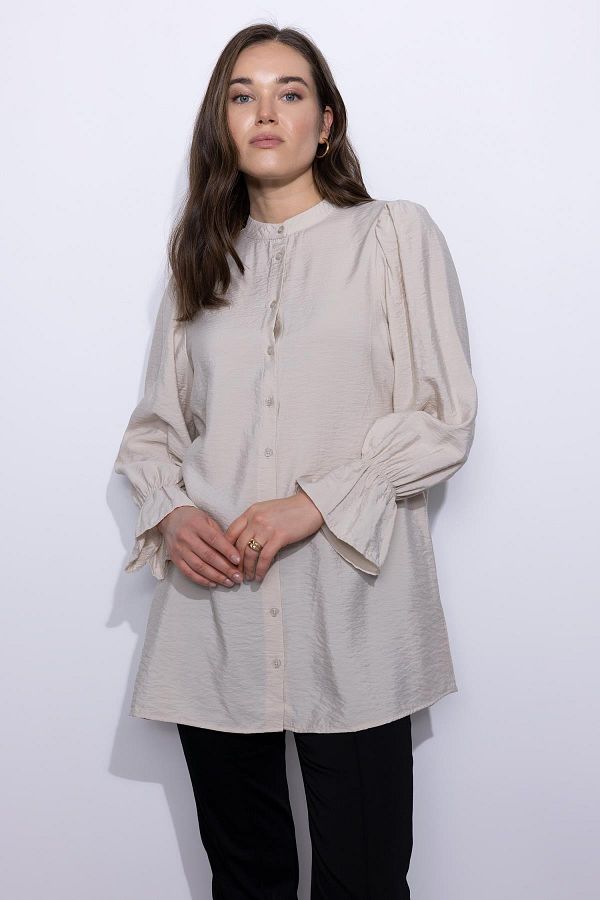 DeFacto-Regular Fit Crew Neck Long Sleeve Tunic 1