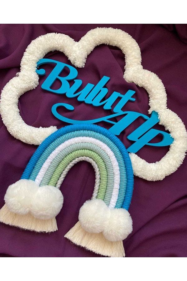 FN-Ornament pentru ușă pentru bebeluș nor de macrame 1