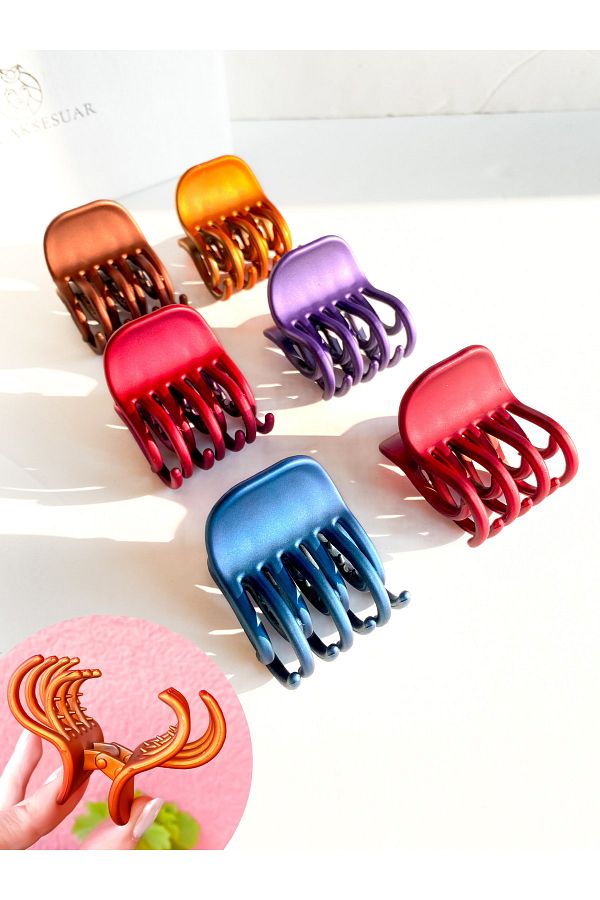CSR AKSESUAR-6 Pieces Double Prong Matte Metallic Latch Clasp 1