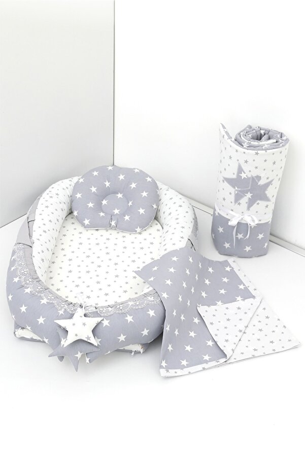 Umaybebek 4 Parça - Babynest, Bebek Uyku Yatağı, Baş Yastık, Bebek Pikesi, Yorganı 0-2 Yaş - Pamuk Kumaş