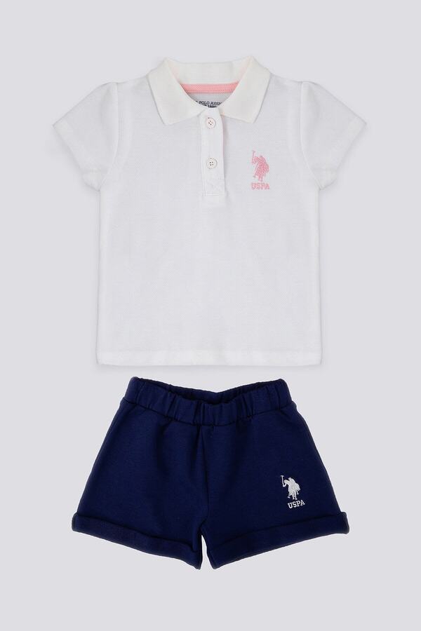 U.S. Polo Assn. Creamy Intensity Beyaz Bebek T-shirt Şort Takım