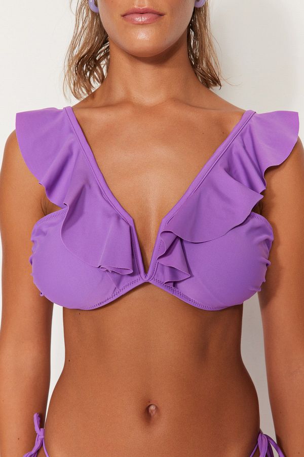 Trendyol Collection Lilac Underwire Flounce Bikini Top Tbess23bu00125 Trendyol