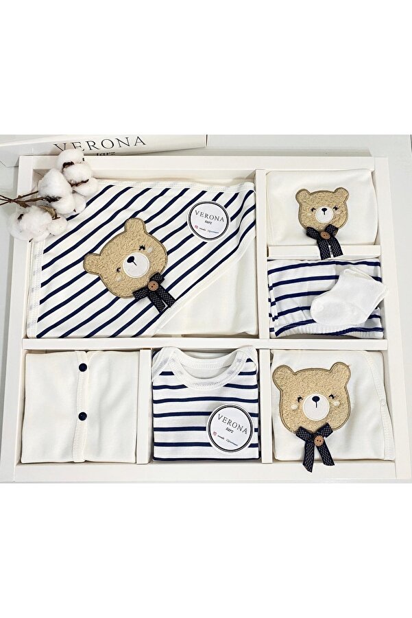 VERONA TARZ 11 Parca Organik Lüks Anti Alerjik Hastane Cıkışı Seti Zıbın Set Yenidoğan Kıyafeti 11'li 10'lu